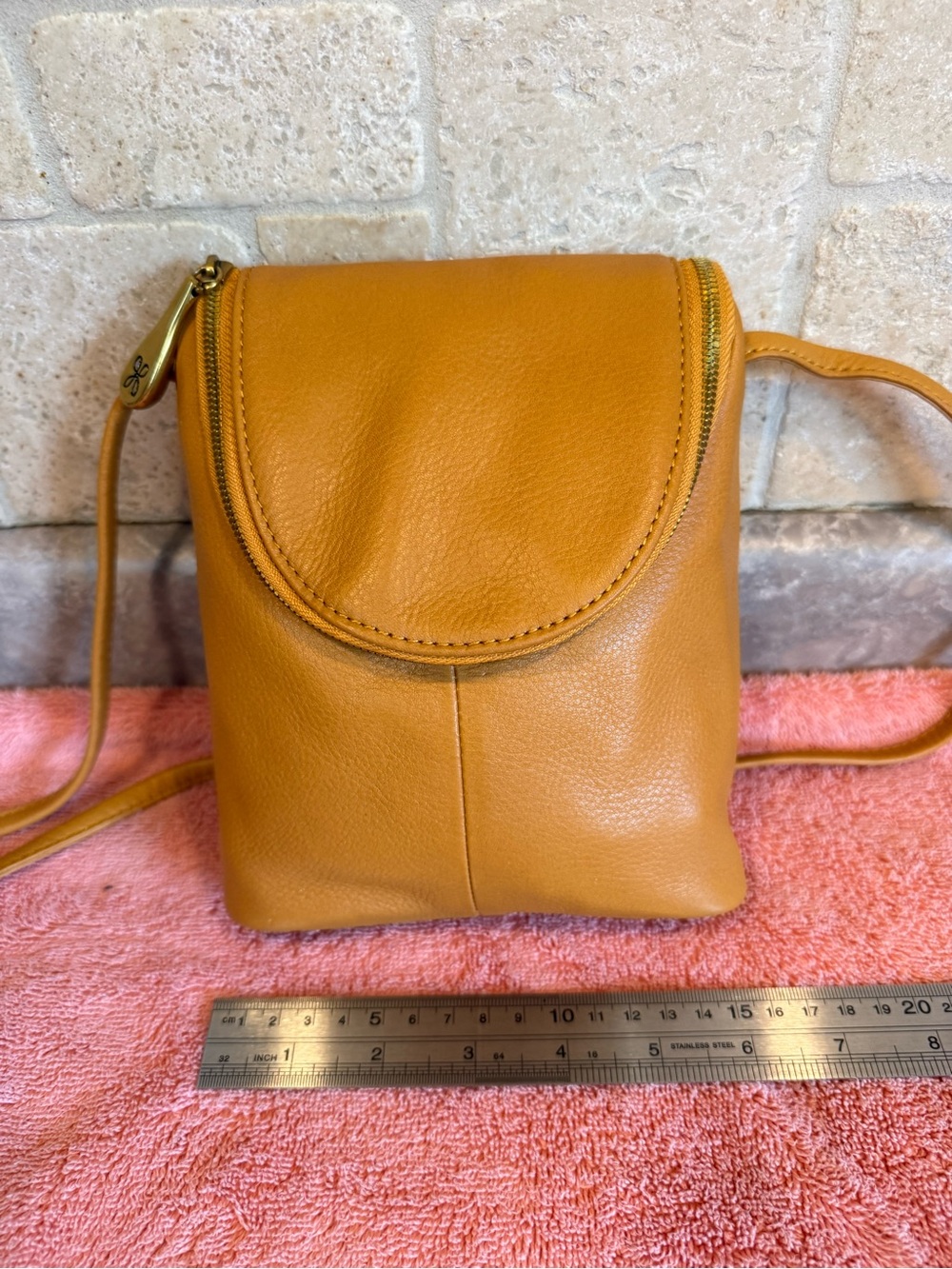 HOBO Mustard Tan Leather Crossbody Bag